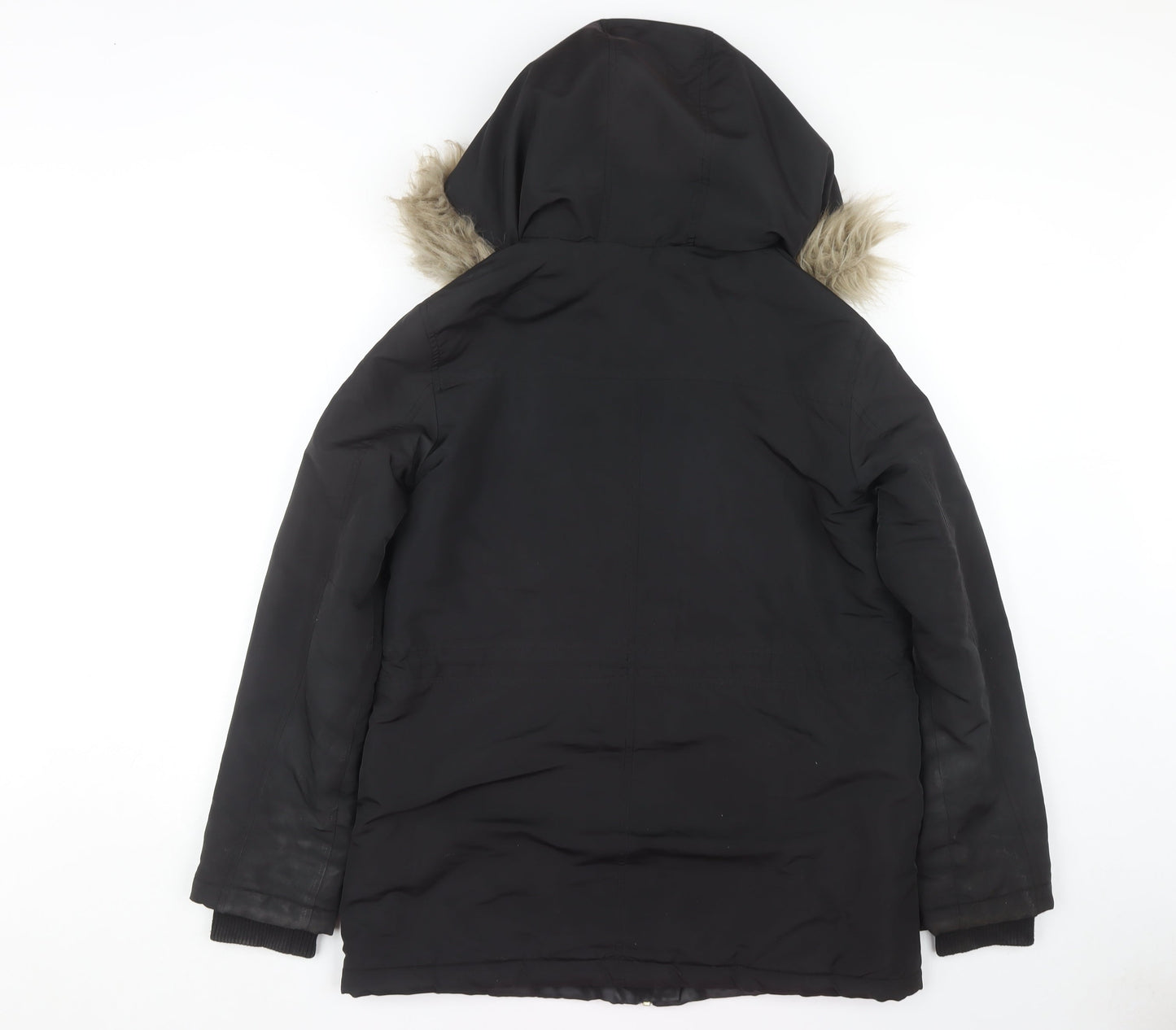 Womens UK Size S Oasis Black Parka Coat