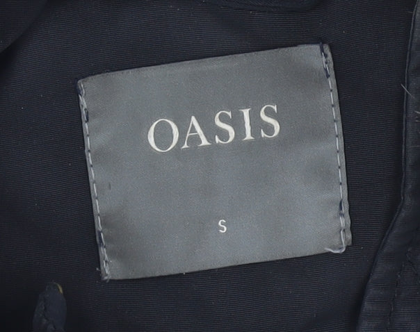 Womens UK Size S Oasis Black Parka Coat