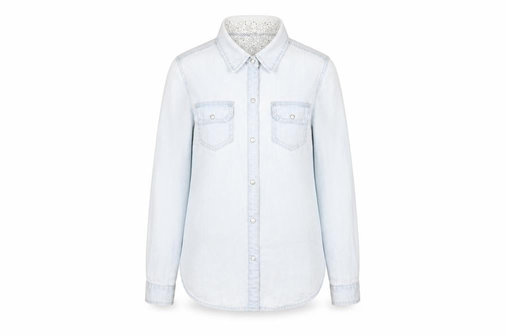 Womens UK Size 10 Fat Face Blue Basic Button-Up