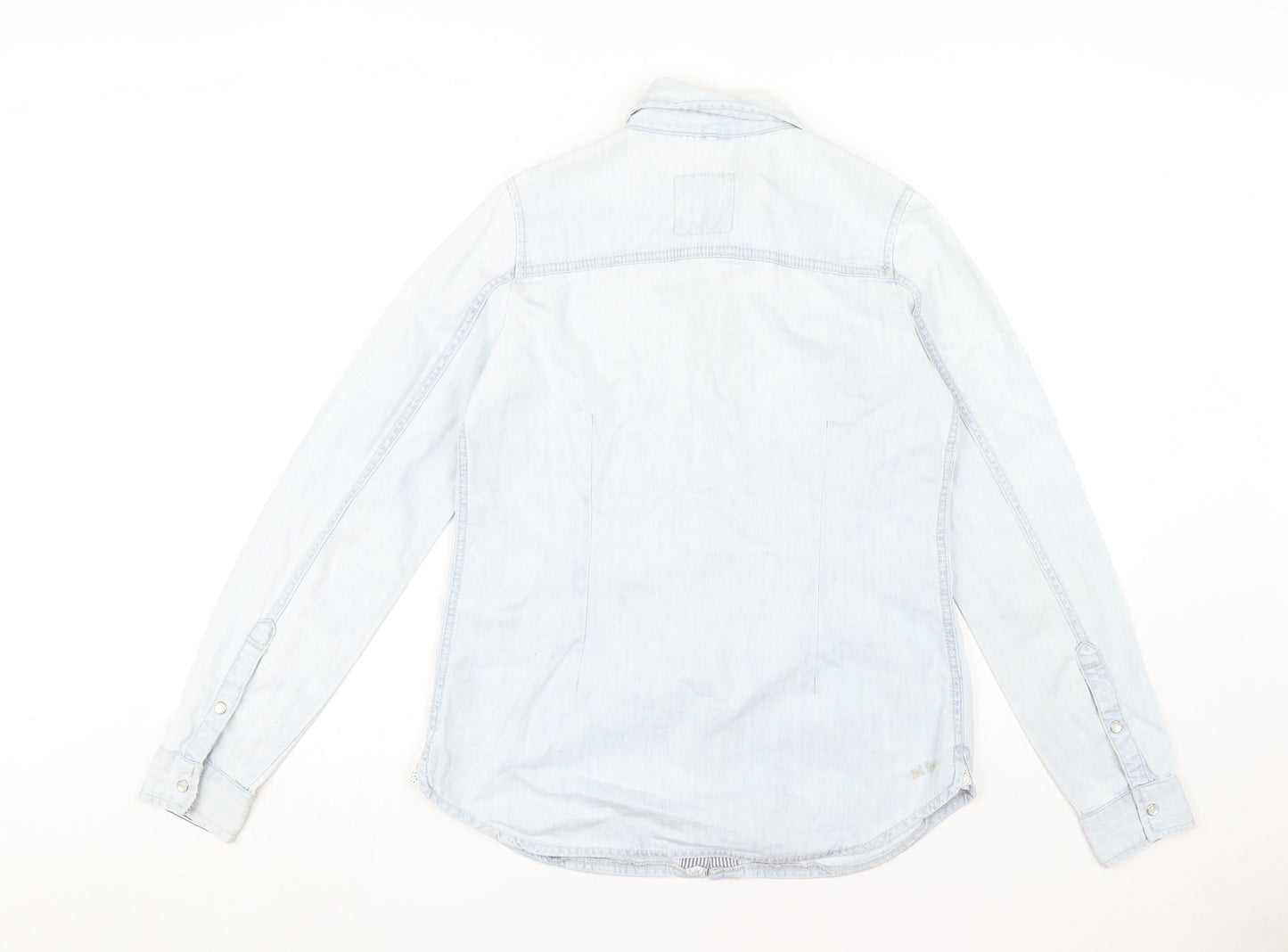 Womens UK Size 10 Fat Face Blue Basic Button-Up