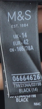 Marks and Spencer Women's Black Pencil Skirt Size 14