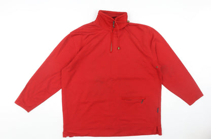Roberto Sarto Red XL Men's Half-Zip Sweatshirt