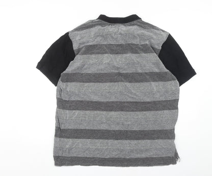 McKenzie Men's Black & Grey Striped Polo Shirt XL