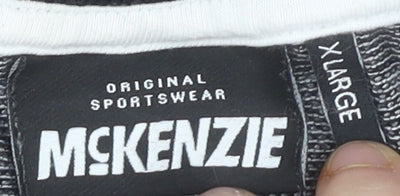 McKenzie Men's Black & Grey Striped Polo Shirt XL