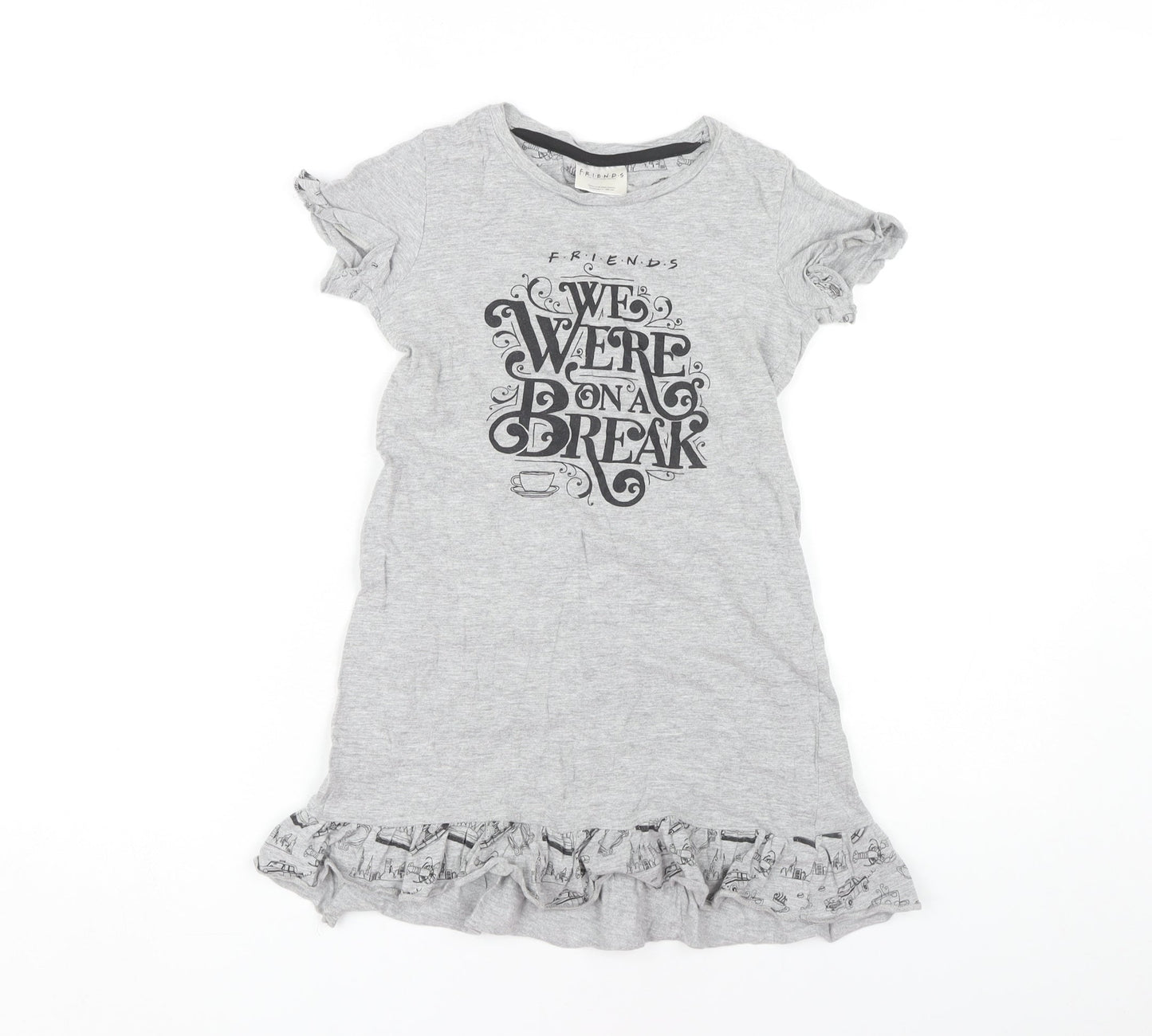Friends Girls Grey T-Shirt Dress 9-10 Years TV Casual