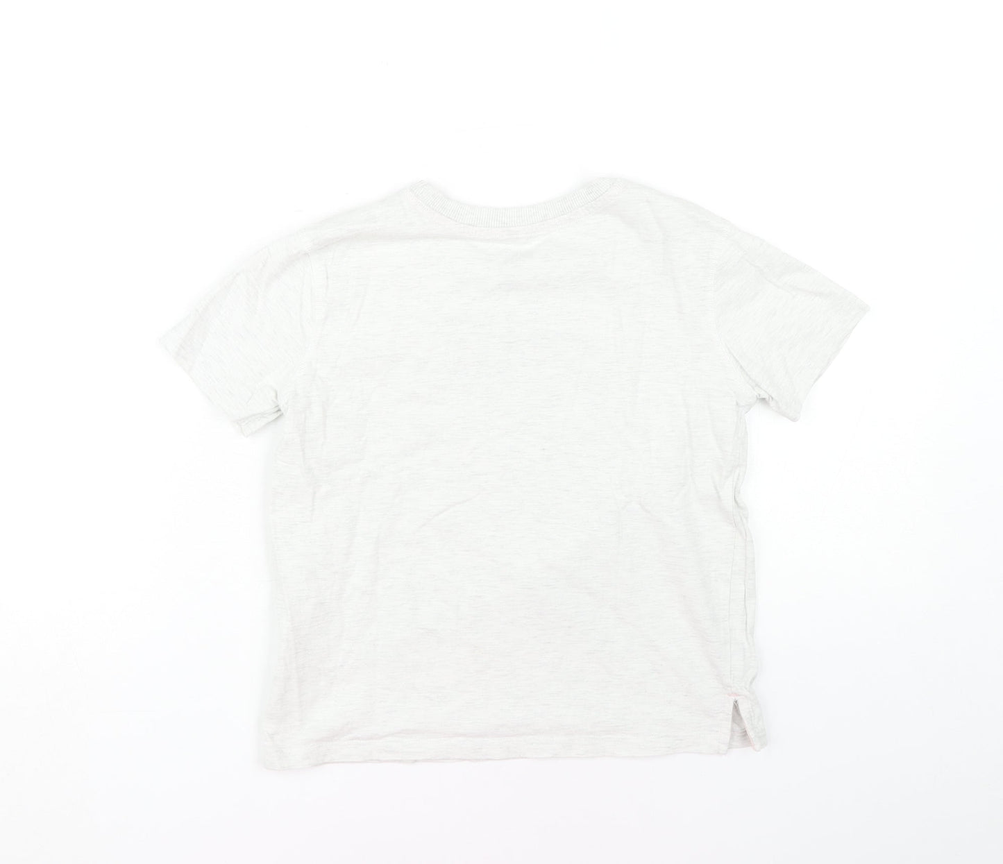 DKNY Girls White Graphic T-Shirt, 8 Years, Casual Designer Top