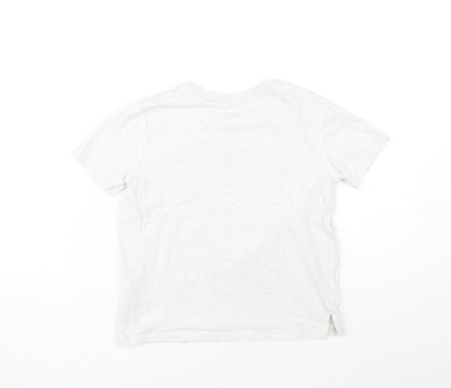 DKNY Girls White Graphic T-Shirt, 8 Years, Casual Designer Top