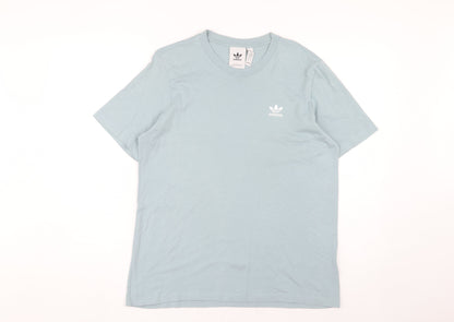 Adidas Men Blue T-Shirt Crew Neck S Logo Accent