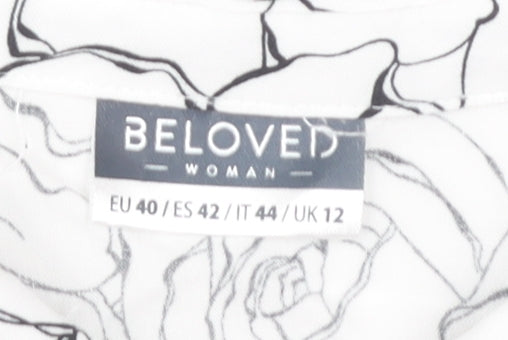 Womens UK Size 12 Beloved White Tunic Blouse