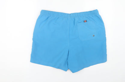 Maine Men's Blue Swim Shorts L Elastic Waist