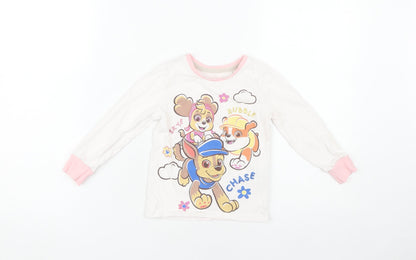 Nickelodeon Girls White Pyjama Top 3-4 Years - PAW Patrol Print