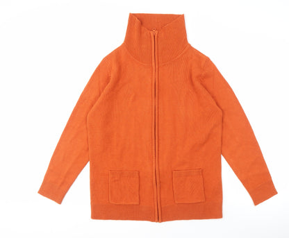 Damart Women's Orange XL Roll Neck Cardigan