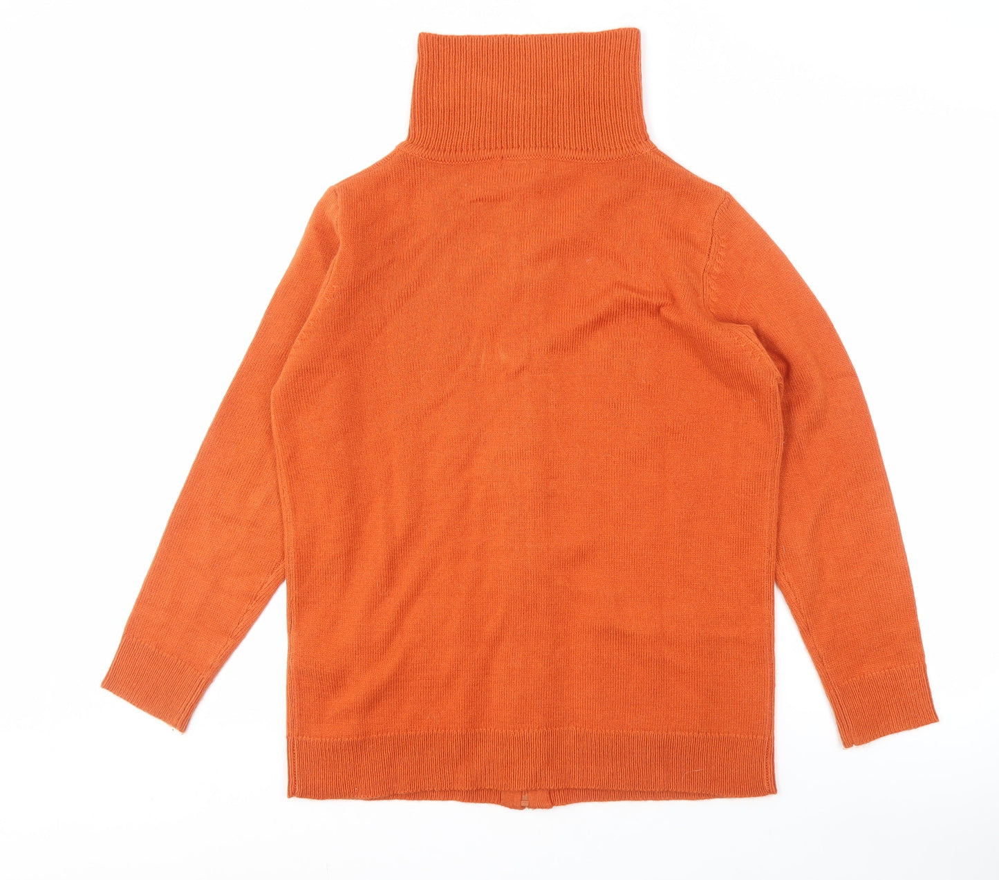 Damart Women's Orange XL Roll Neck Cardigan