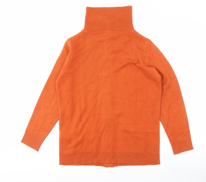 Damart Women's Orange XL Roll Neck Cardigan