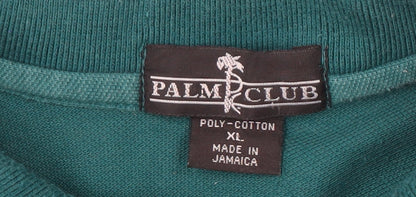 Palm Club Men's Green XL Graphic Print Polo Shirt