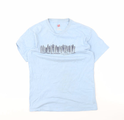 Hanes Unisex Adults Blue Basic T-Shirt M