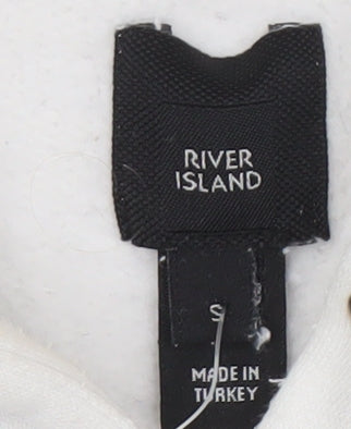 Mens UK Size S River Island White Pullover Hoodie