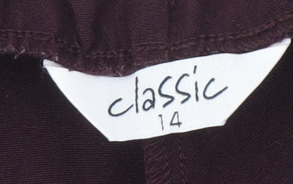 Womens UK Size 14 Classic Classic Fit  Purple Trousers