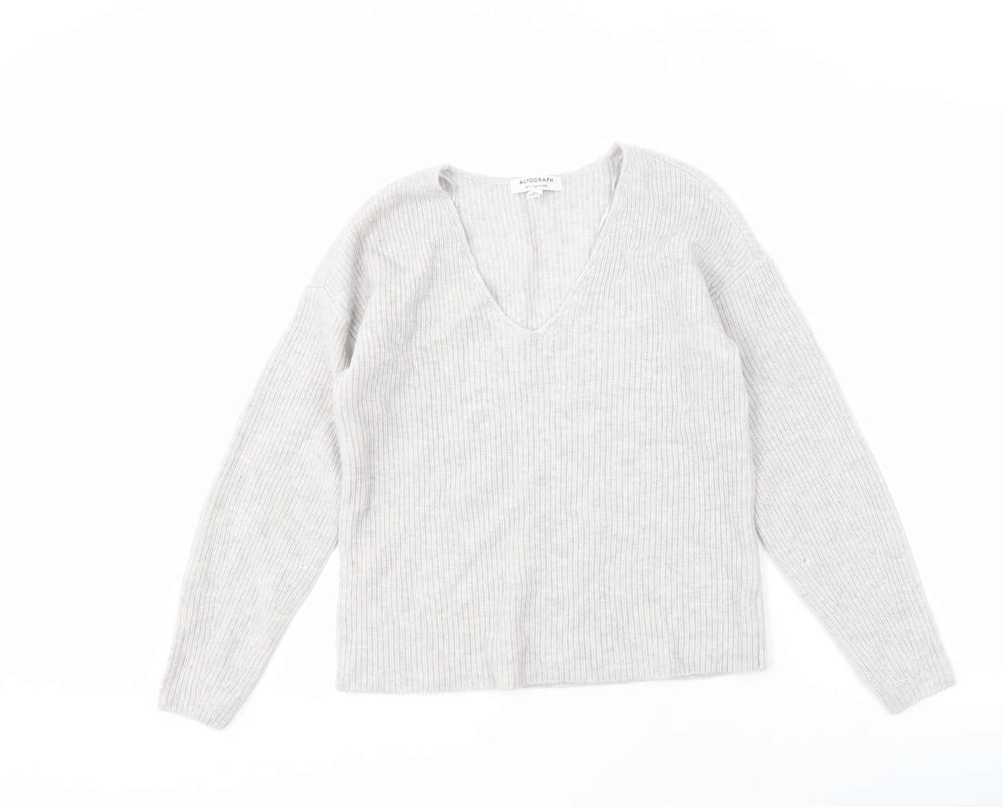 Autograph Women's Ivory XS V-Neck Pullover Jumper