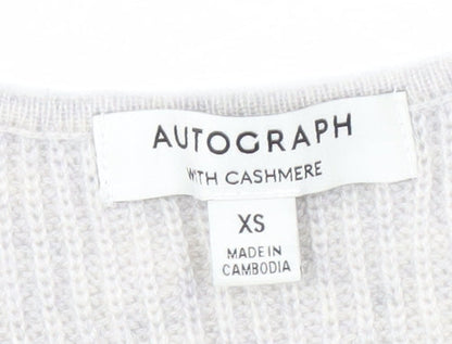 Autograph Women's Ivory XS V-Neck Pullover Jumper