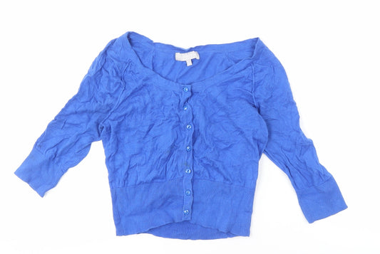 Womens UK Size 8 Red Herring Blue Cardigan Jumper