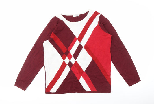 Damart Women's Multicoloured M Knit Argyle T-Shirt