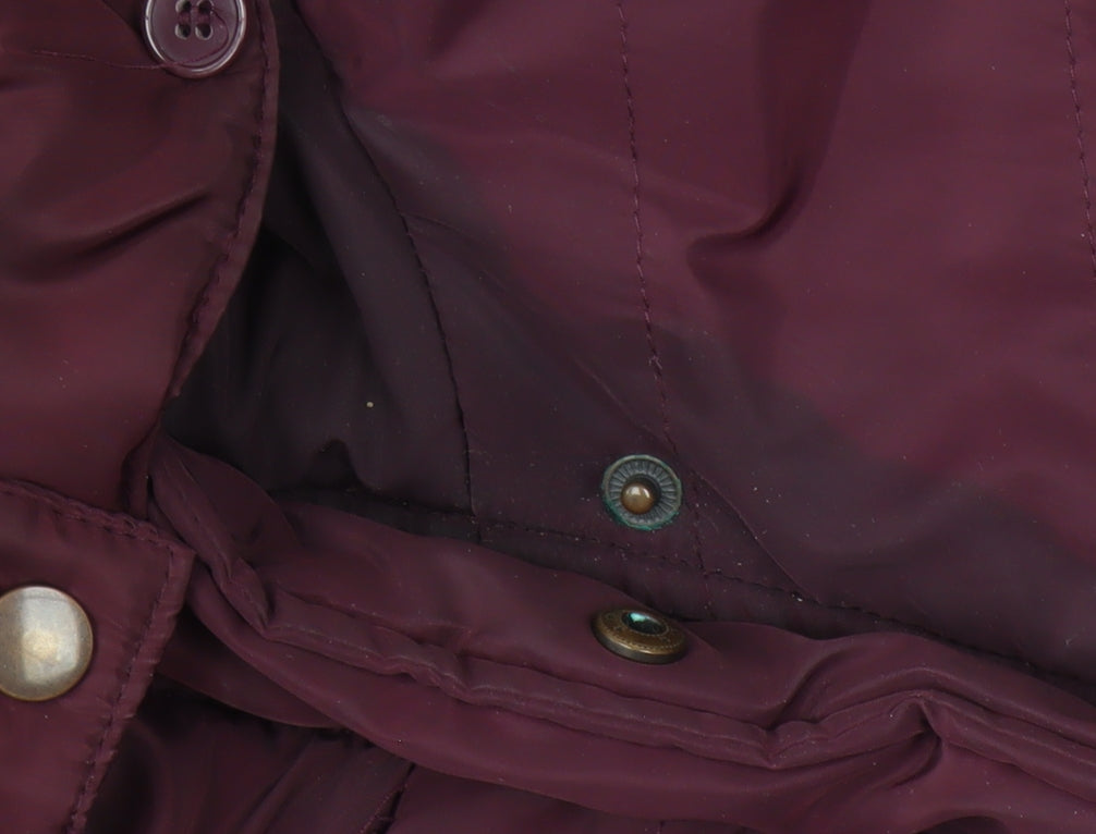 M&Co Petite Purple Parka Coat, Size 14, Hooded