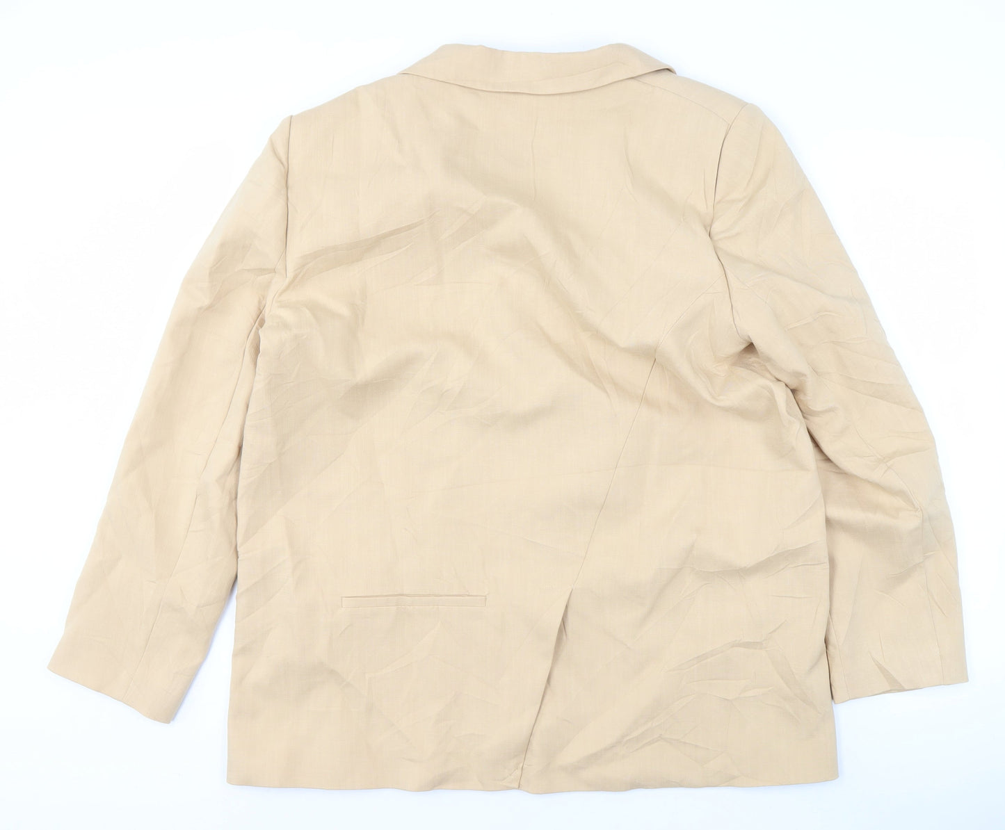 Zara Women Beige Blazer Size 16 with Notch Lapel