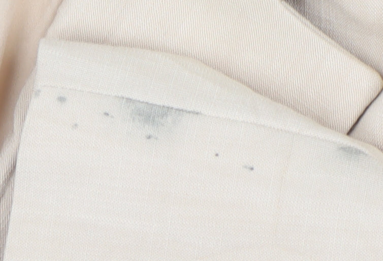 Zara Women Beige Blazer Size 16 with Notch Lapel