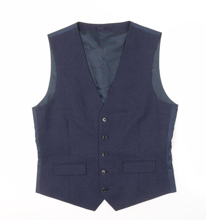 Mens UK Size M Burton Regular Blue Suit Waistcoat