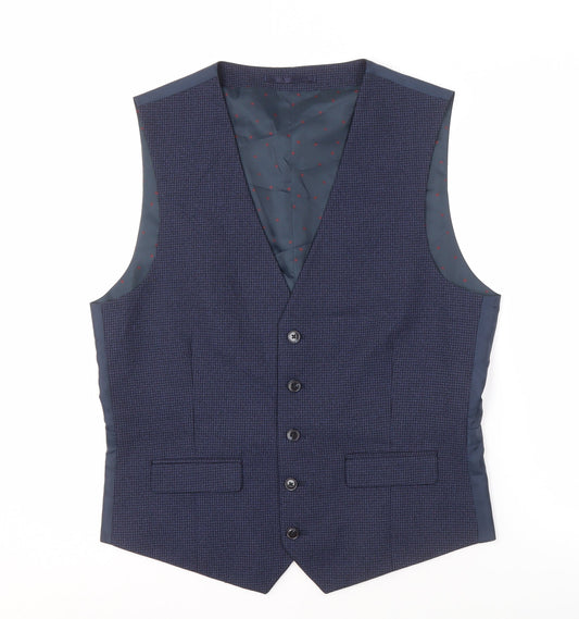 Mens UK Size M Burton Regular Blue Suit Waistcoat