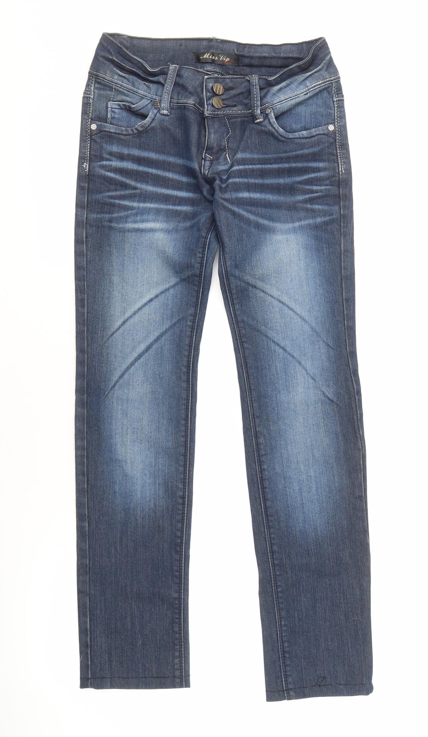 Miss Vip Women's Blue Skinny Jeans, Size 8, Medium Wash
