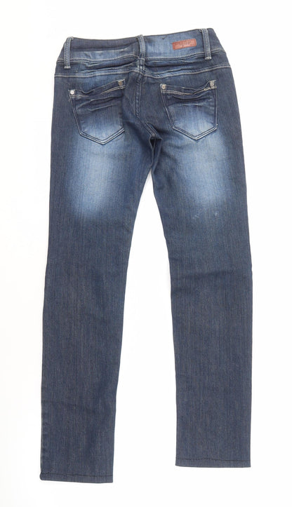 Miss Vip Women's Blue Skinny Jeans, Size 8, Medium Wash