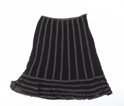 Marks and Spencer Women's Black Striped Skirt Size 12
