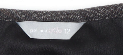 Marks and Spencer Women's Black Striped Skirt Size 12