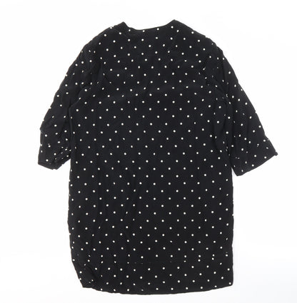 Whistles Women's Black Polka Dot Shirt Dress Size 8