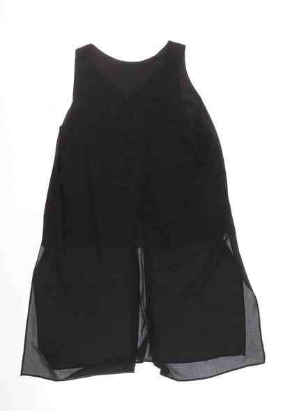Womens UK Size 16 Roman Black Tunic Blouse