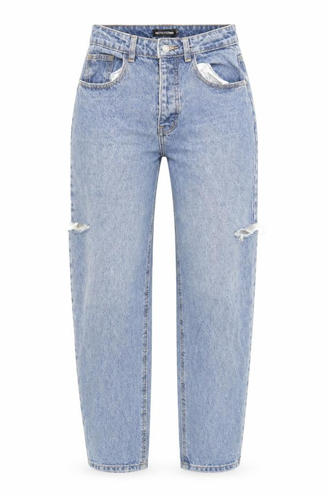 Womens UK Size UK 8 PRETTYLITTLETHING Regular Fit Straight Blue Jeans