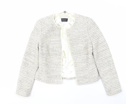 Marks and Spencer Women's Grey Striped Blazer Size 10