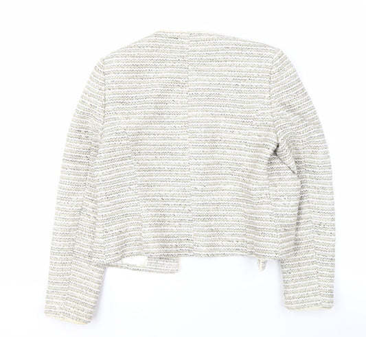 Marks and Spencer Women's Grey Striped Blazer Size 10