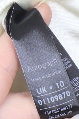 Marks and Spencer Women's Grey Striped Blazer Size 10