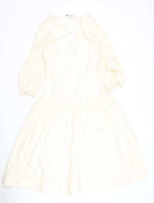 Marks and Spencer Ivory Petite Dress - Size 8