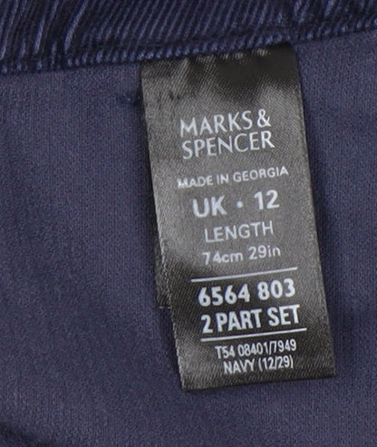 Marks and Spencer Blue Midi Pencil Skirt UK 12