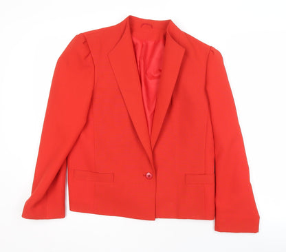 C&A Women's Red Notch Lapel Blazer, Size 12