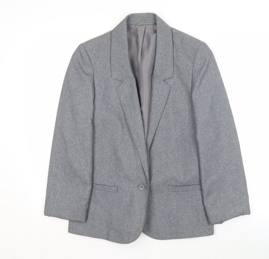 St Michael Women's Grey Blazer Size 10, Vintage Workwear