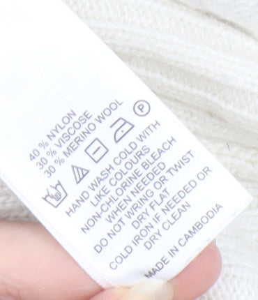 Aphorism Women's Ivory Cable-Knit Pullover Jumper M