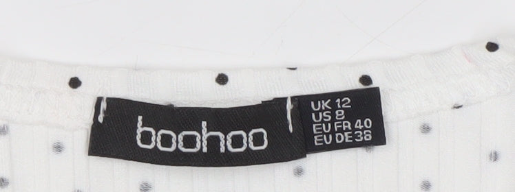 Womens UK Size 12 Boohoo White Wrap