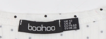 Womens UK Size 12 Boohoo White Wrap