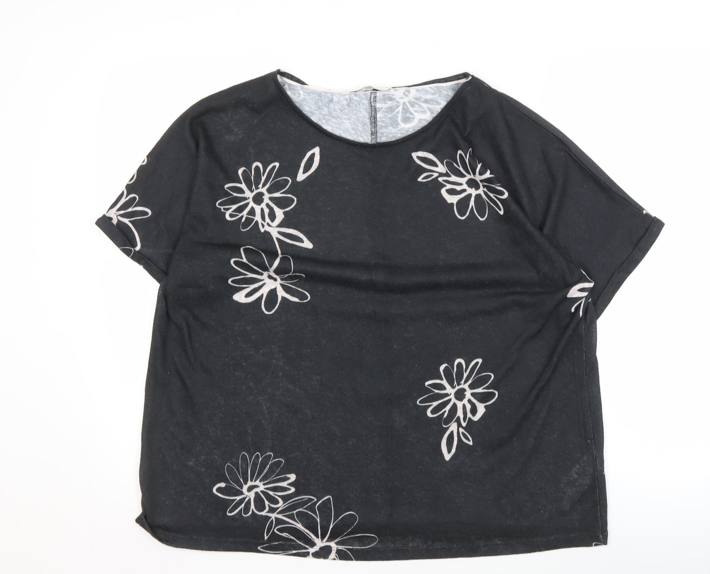 Womens UK Size 18 RJR John Rocha Black Basic T-Shirt