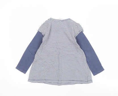 Next Girls Blue Striped Dress Shirt 4-5 Years